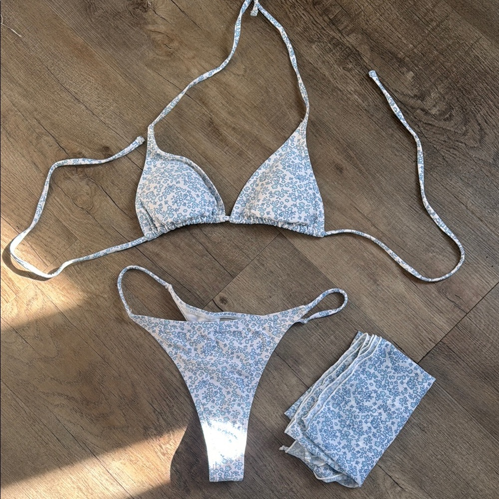 Floral Blue Bikini Set